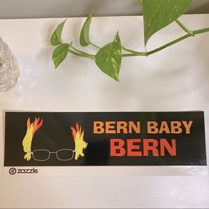 Bern Baby Bern Bernie Sanders Bumper Sticker, New, Fire Hair, Burn Baby Burn